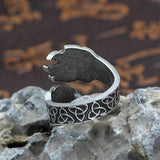 bague patte de loup argent