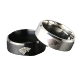 Bague tete de loup en acier