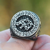 Bague loup homme argent