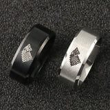 Bague tete de loup en acier