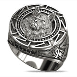 Bague tete de loup argent homme