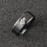 Bague tete de loup en acier