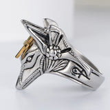 Bague tête de loup Anubis