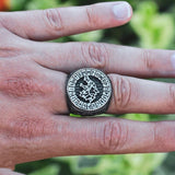 Bague loup homme argent