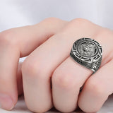 Bague tete de loup argent homme
