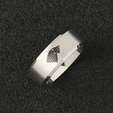 Bague tete de loup en acier