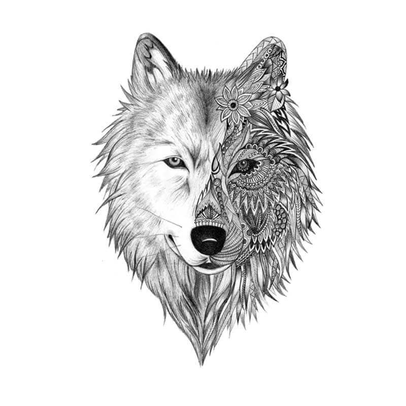 Tatouage Loup Mandala | Louragan