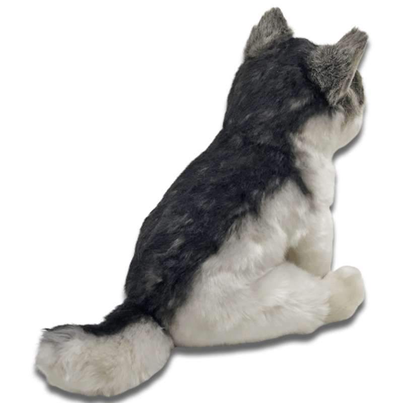 Mascotte Loup Gris Lestée : Douceur Apaisante Peluche Loup