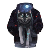 sweat loup gris dos