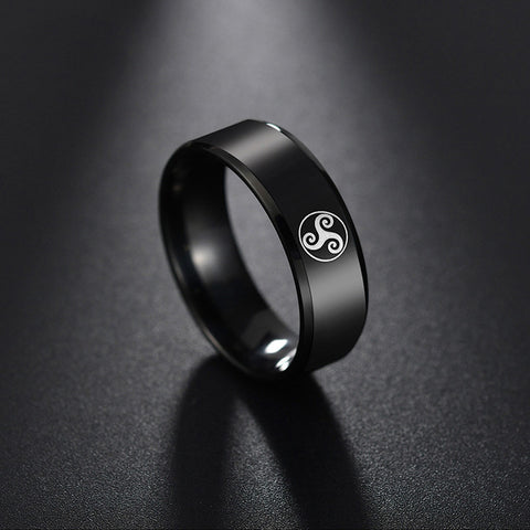 Bague acier loup