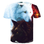 t-shirt loup noir et blanc