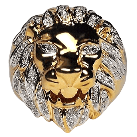 BAGUE TÊTE DE LION OR FEMME