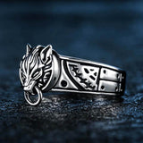 BAGUE LOUP<br> TÊTE MAJESTUEUSE (ARGENT)