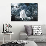 Tableau loup paysage