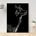 Tableau Loup Noir majestueux