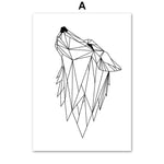 Tableau loup geometrique