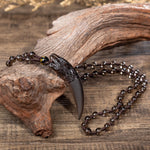 Collier obsidienne loup