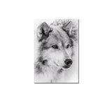 Tableau loup noir et blanc