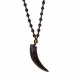 Collier obsidienne loup