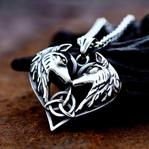 Collier couple de loup