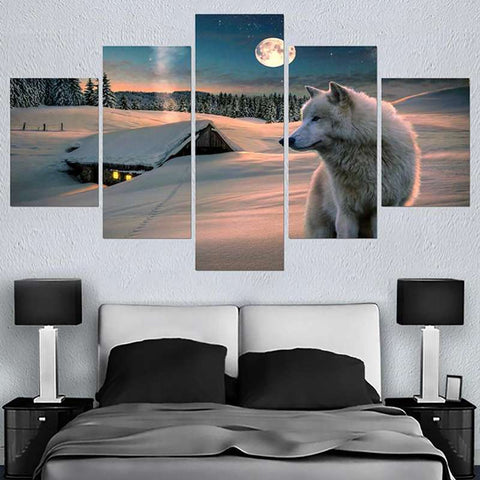 tableau loup toile