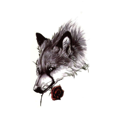 Tatouage Loup Rose