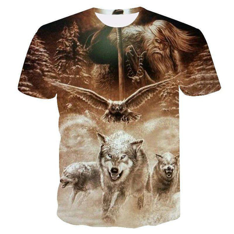 T-shirt Loup Homme