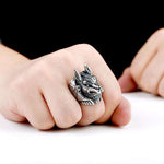 bague homme anubis loup