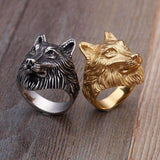 bague loup acier 