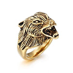 bague tete de loup acier