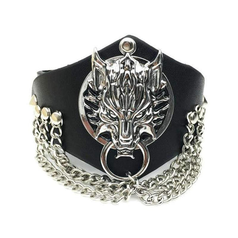 bracelet acier tete de loup