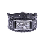 bracelet chasse loup cuir noir