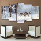 cadre loup marche hivernale