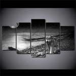 cadre noir et blanc loup