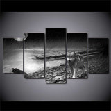 cadre noir et blanc loup