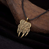 COLLIER LOUP<br> PENDENTIF GRIFFES (ACIER)