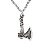 collier hache viking argent