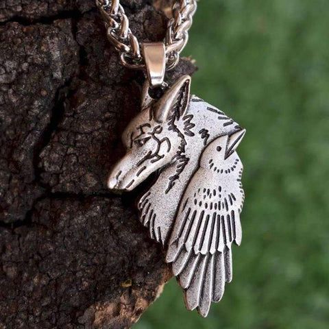 collier loup corbeau