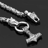 collier loup viking marteau thor