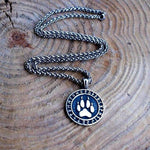 collier patte loup bleu
