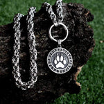 collier pendentif patte loup