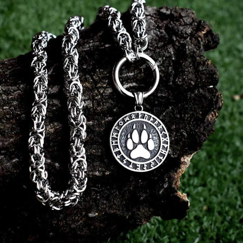 collier pendentif patte loup