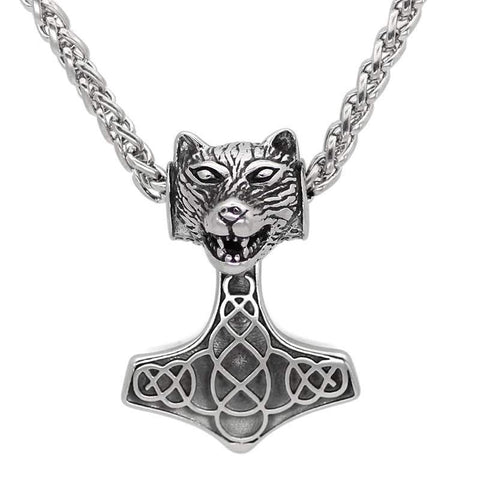 collier tete de loup viking