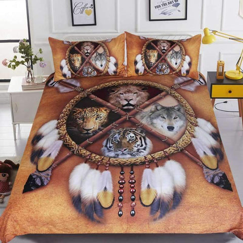 housse couette loup animaux