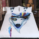 housse de couette loup blanc