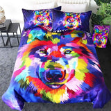 housse couette loup colore