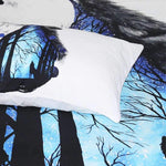 housse de couette loup hurlant coussin