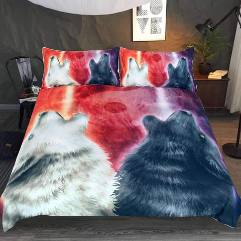 housse couette loup qui hurle