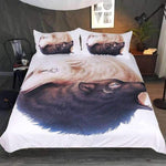 housse couette loup yin yang blanc