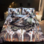 housse de couette motif loup